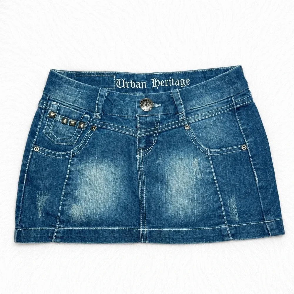 Y2K Urban Heritage denim mini skirt
